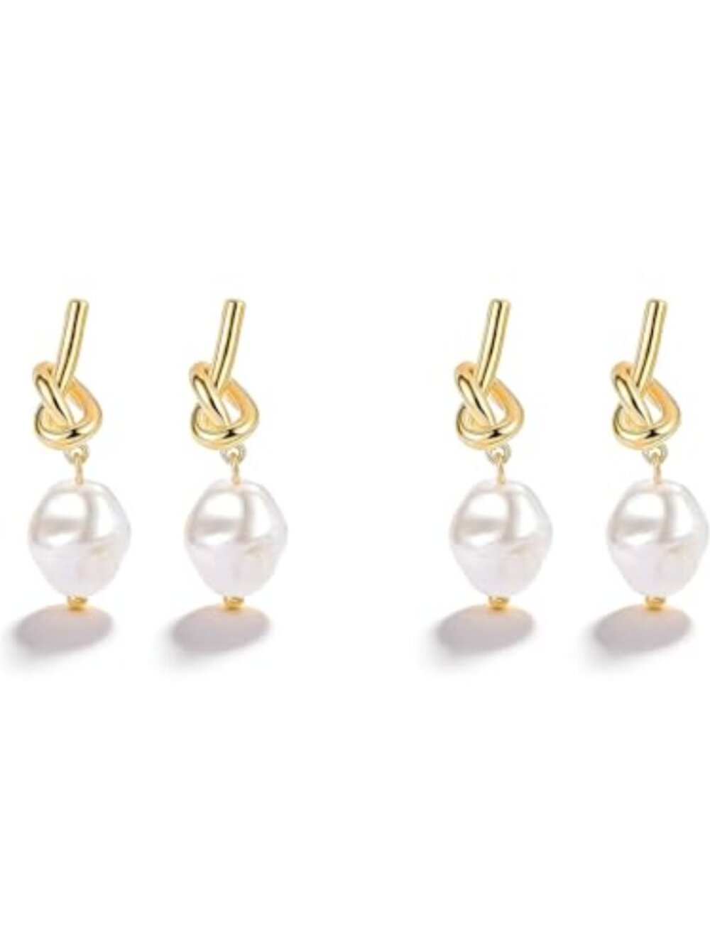 Bridesmaid Gifts for Wedding Day Bridesmaid Earrings Gold Set Knot Pearl Earring